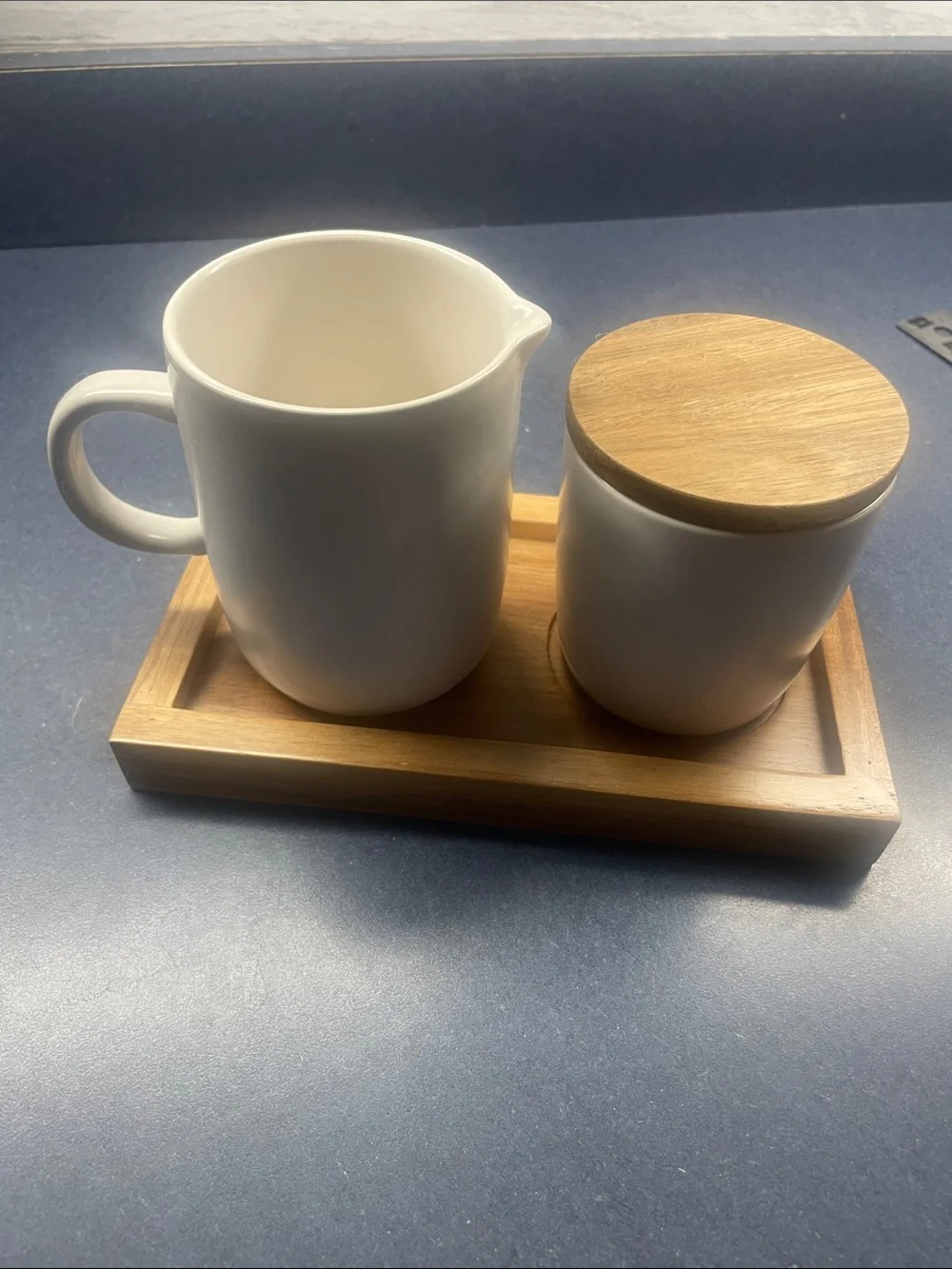 Rae Dunn 'Pour' Cream Pitcher with 'Sweet' Canister - Cream